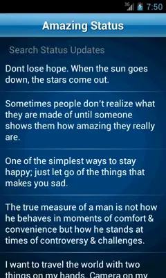 Facebook Statuses & Quotes ! android App screenshot 2